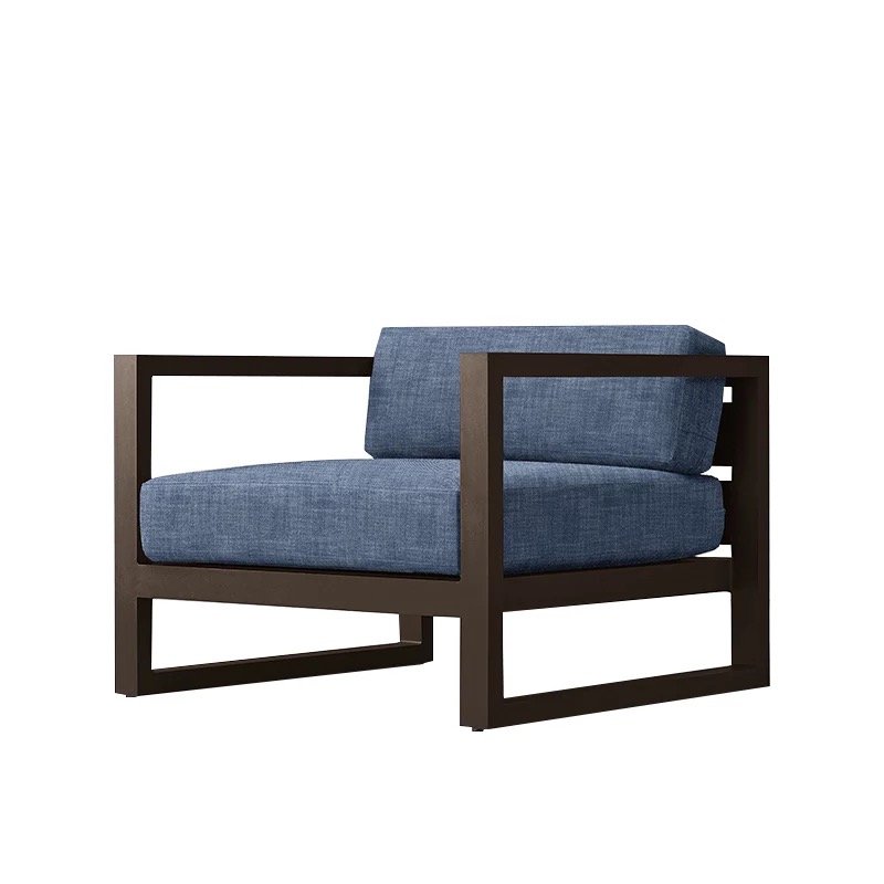 Simple and modern outdoor garden waterproof iron sofa coffee table combination loft industrial style office sofa