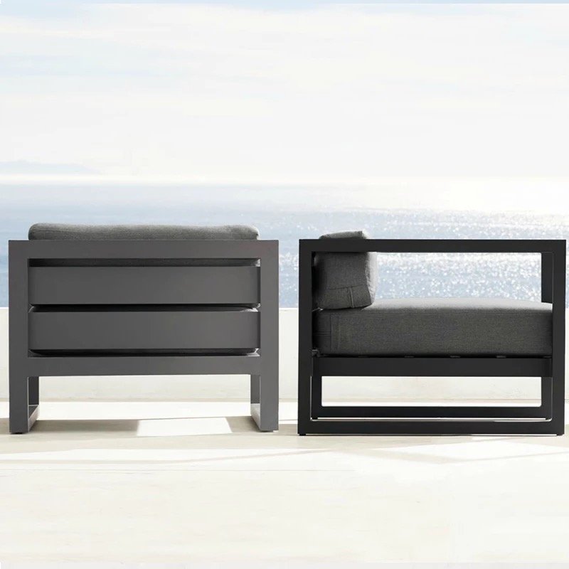 Simple and modern outdoor garden waterproof iron sofa coffee table combination loft industrial style office sofa
