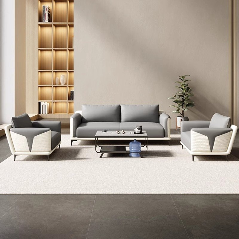 Modern Nordic Design Modular 2-Seater Leather Office Sofa Set European Style Hotels Schools Home Offices Commercial Reception