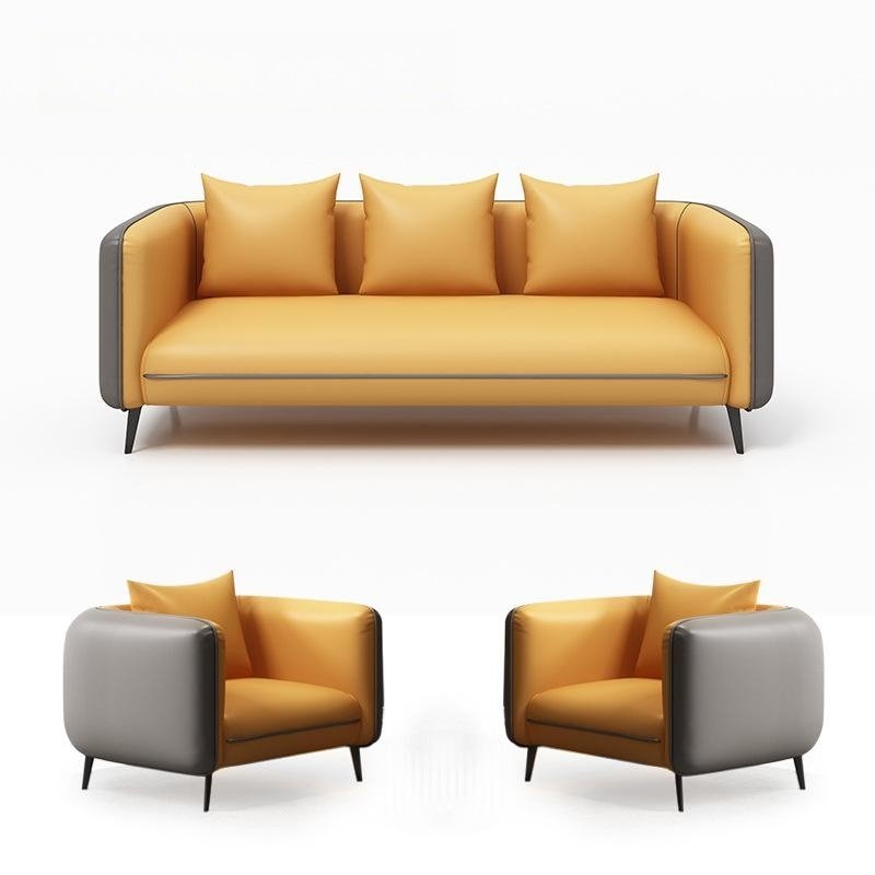 Modern office furniture Genuine leather reception sofa office sofa set for small office