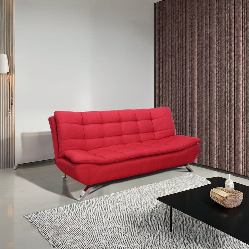 Factory Direct Sale Modern Design Living Room Furniture Romantic Double Cushion Mattress Comfortable Velvet Fabric Sofa Cum Bed