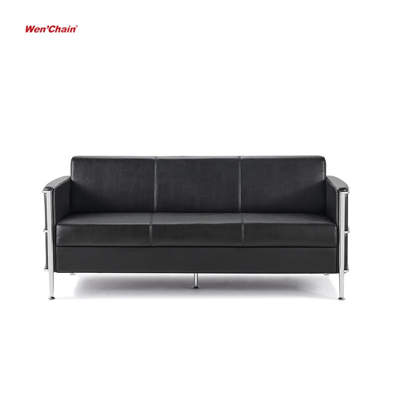 Best Seller Black PU Leather Reception Waiting Area Couch Office Sofas Sets