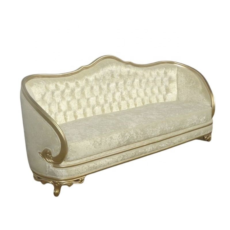 Luxury Living Room Sofa Set Tufted Three Seat Sofa and Two Seat Sofa Wooden Hand Carved Coffee Table for Modern Home Furniture