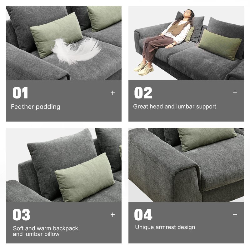 Landbond living room furniture sofa modern down feather Fabric sofa 3 seater lounge sofa Couch Canape Divano