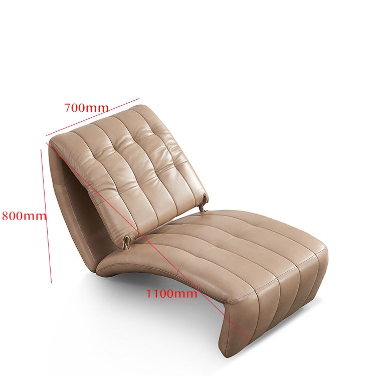 Hot Selling Modern Nordic Style Single Seat Brown Genuine Leather Sofa Chair for Living Room