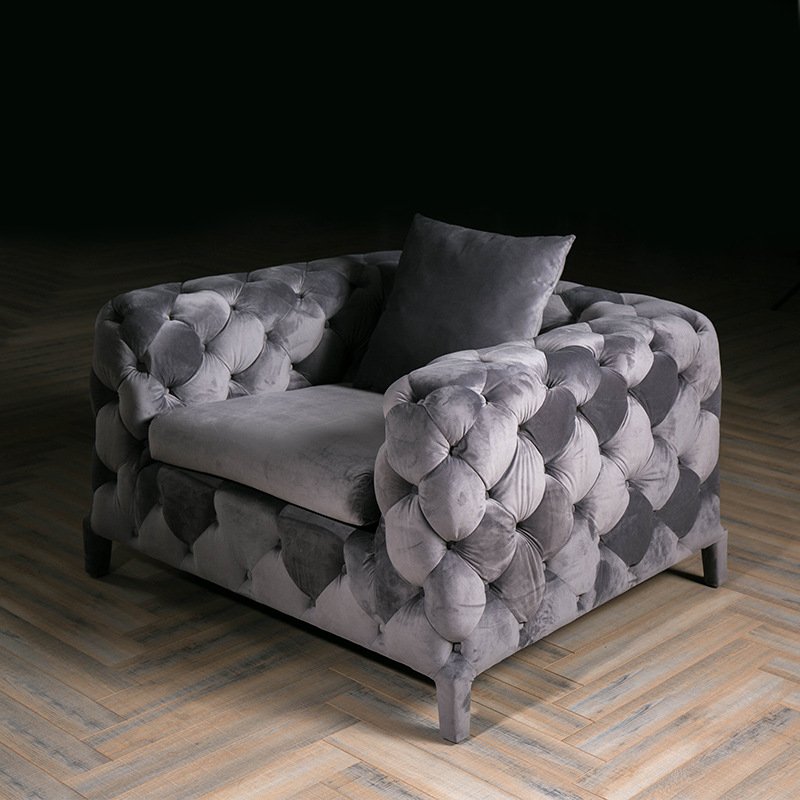 Italian Living Room Modern Design Chesterfield Sofa Tufted Green Velvet sofa
