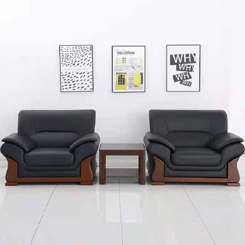 Long modern classic pu leather custom china factory 1 2 3 Seater office sofa leather office chairs and tables furniture