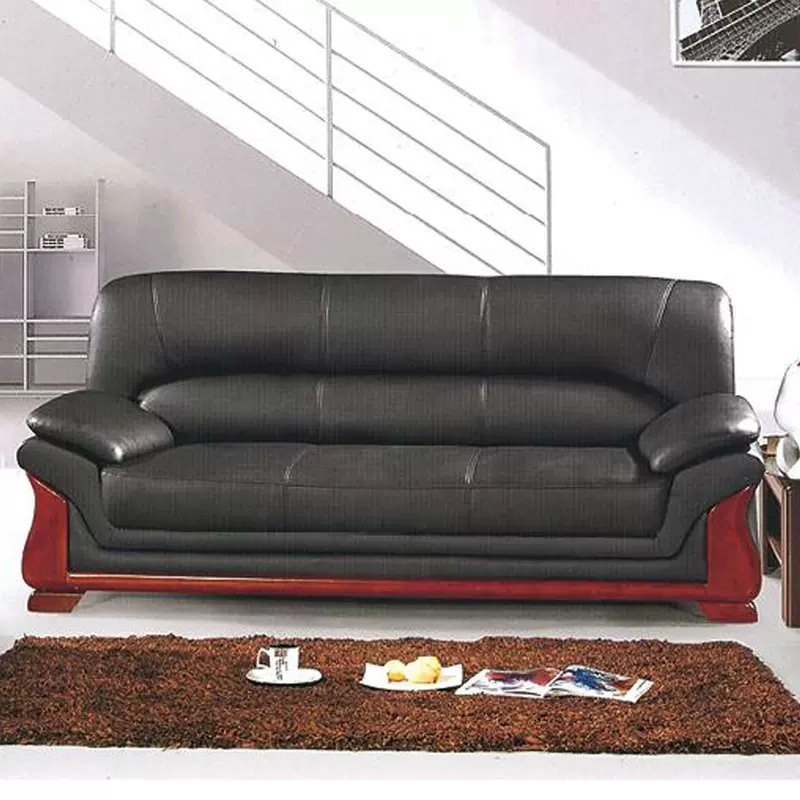 Long modern classic pu leather custom china factory 1 2 3 Seater office sofa leather office chairs and tables furniture