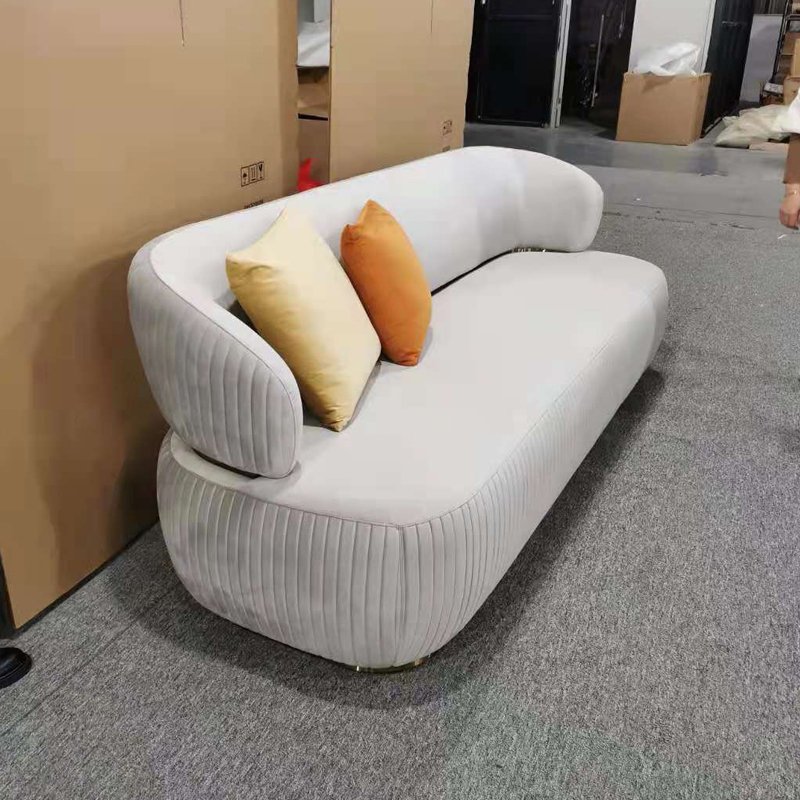 Luxury hotel furniture factory stainless steel leg velvet fabric Villa living room couch bedroom lobby sofa set