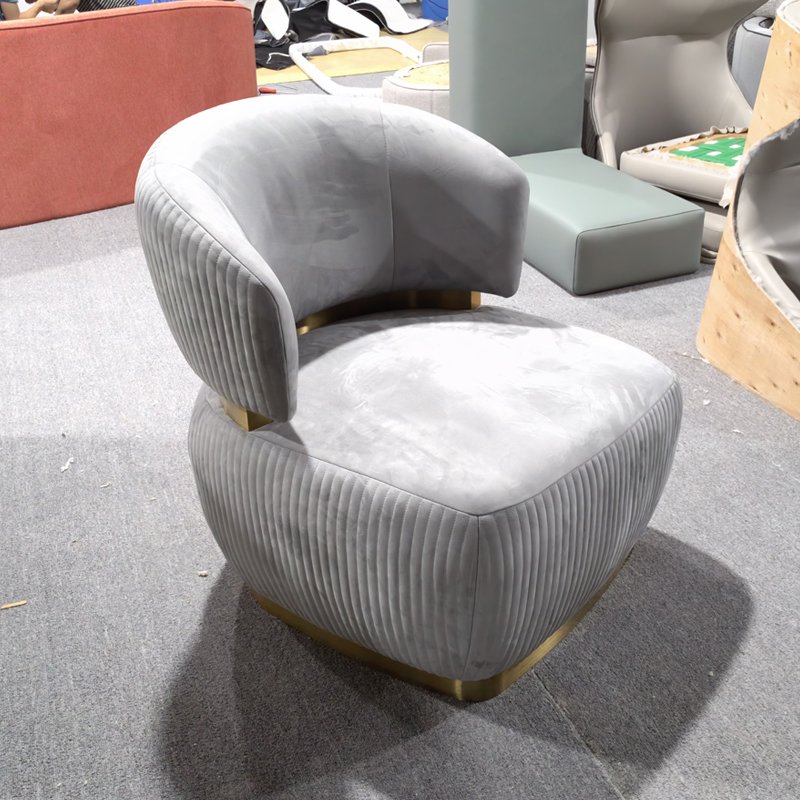 Luxury hotel furniture factory stainless steel leg velvet fabric Villa living room couch bedroom lobby sofa set