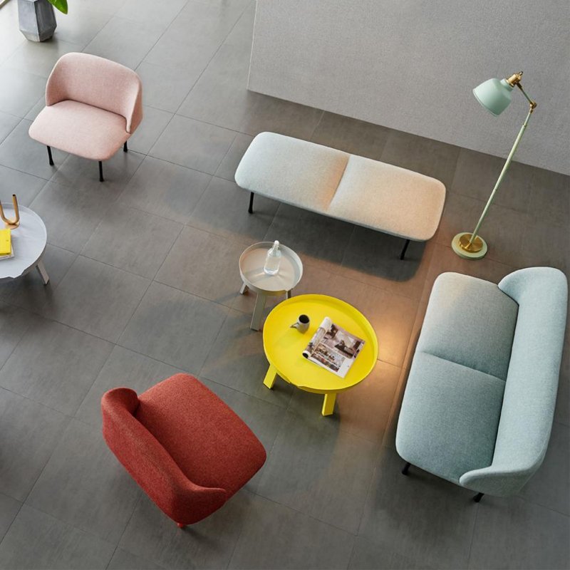 European Style Colorful HDF Board Leisure Open Area Office Sofa Set Sectional Sofa Modern Office Furniture Fabric Modular Lobby