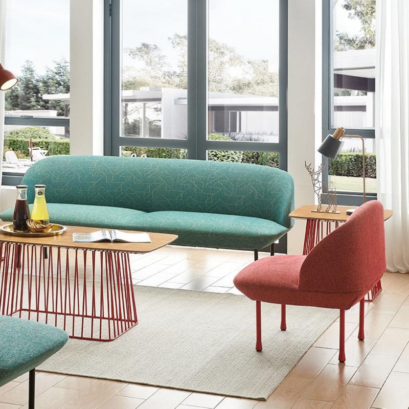European Style Colorful HDF Board Leisure Open Area Office Sofa Set Sectional Sofa Modern Office Furniture Fabric Modular Lobby