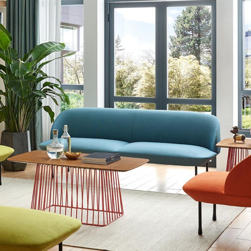European Style Colorful HDF Board Leisure Open Area Office Sofa Set Sectional Sofa Modern Office Furniture Fabric Modular Lobby
