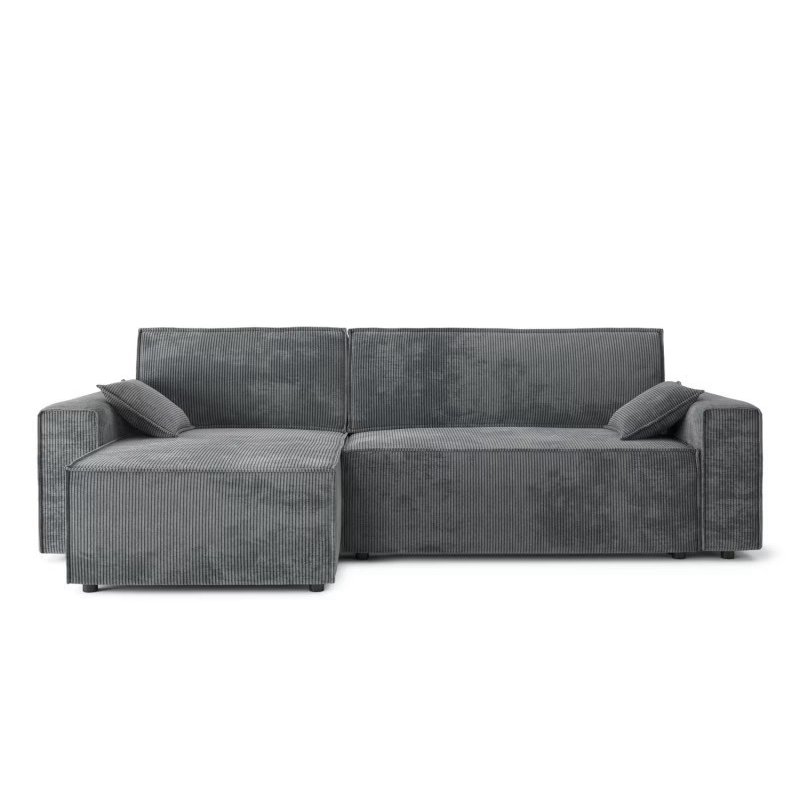 NOVA Modern L Shape Office Convertible Storage Corner Sofa Come Bed Folding Upholstered Sofa Couch Set Corduroy Fabric Daybed