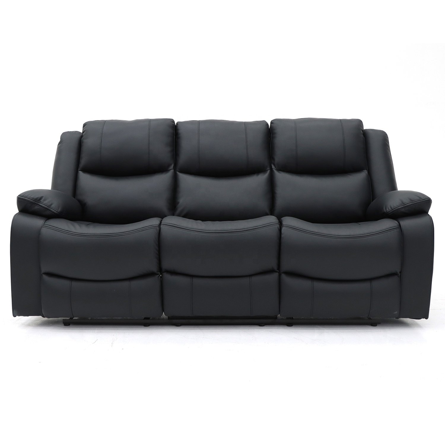 Geeksofa Leather Power Electric Motion Recliner Sofa Set 3 2 1 With Console And Bluetooth Speakers For Living Room Furniture