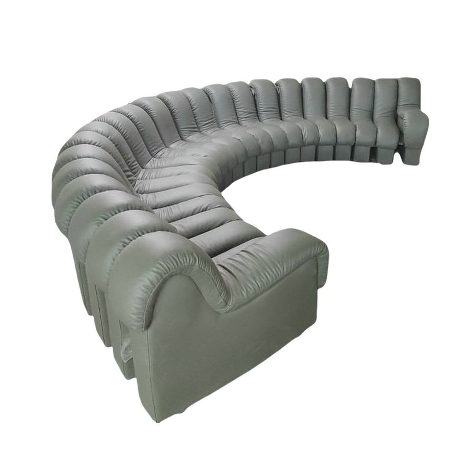Modern Modular Endless Sofa Bed Curve Snake Bone Shape Couch Designer Hotel Home Genuine Leather Long Couches for Living Room