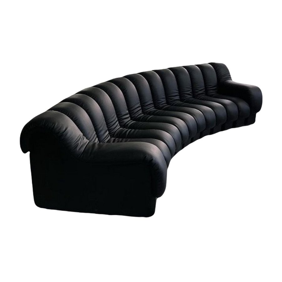 Modern Modular Endless Sofa Bed Curve Snake Bone Shape Couch Designer Hotel Home Genuine Leather Long Couches for Living Room