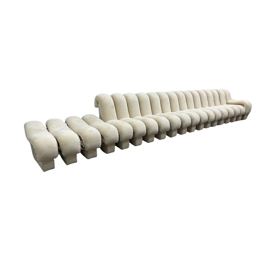 Modern Modular Endless Sofa Bed Curve Snake Bone Shape Couch Designer Hotel Home Genuine Leather Long Couches for Living Room