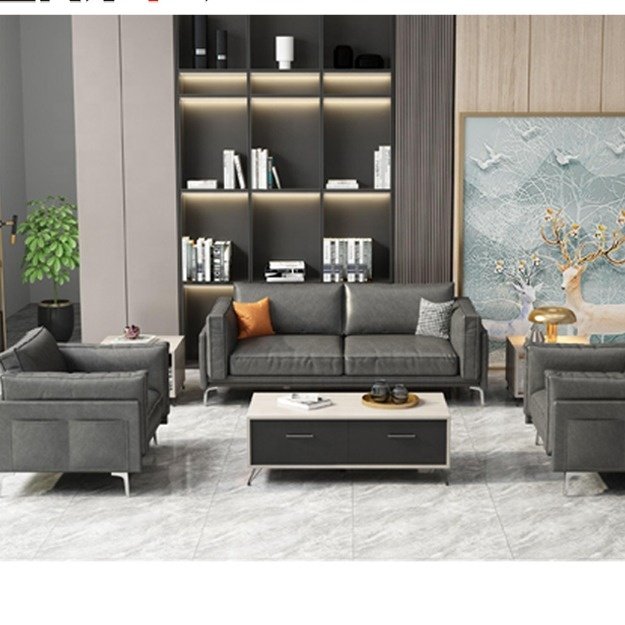 Modern Luxury 5-Seater Sectional Sofa Set European Design with Leather Cover for Home Living Room Office School Antique Style