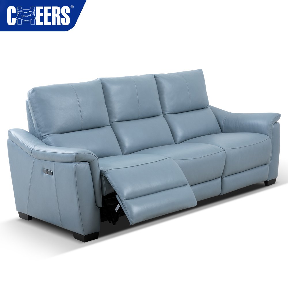 MANWAH CHEERS Luxury Living Room Recliner Leather 321 Sofa Reclining Sectional with Chaise for Living Room