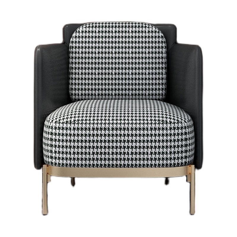Simple modern small apartment living room light luxury houndstooth fabric sofa single hotel negotiation chair leisure lazy sofa
