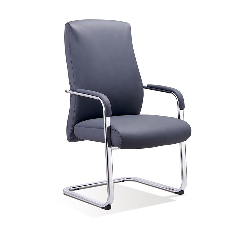 Ergonomic High Back Swivel Boss Ribbed PU Leather Office Chair Modern, Black
