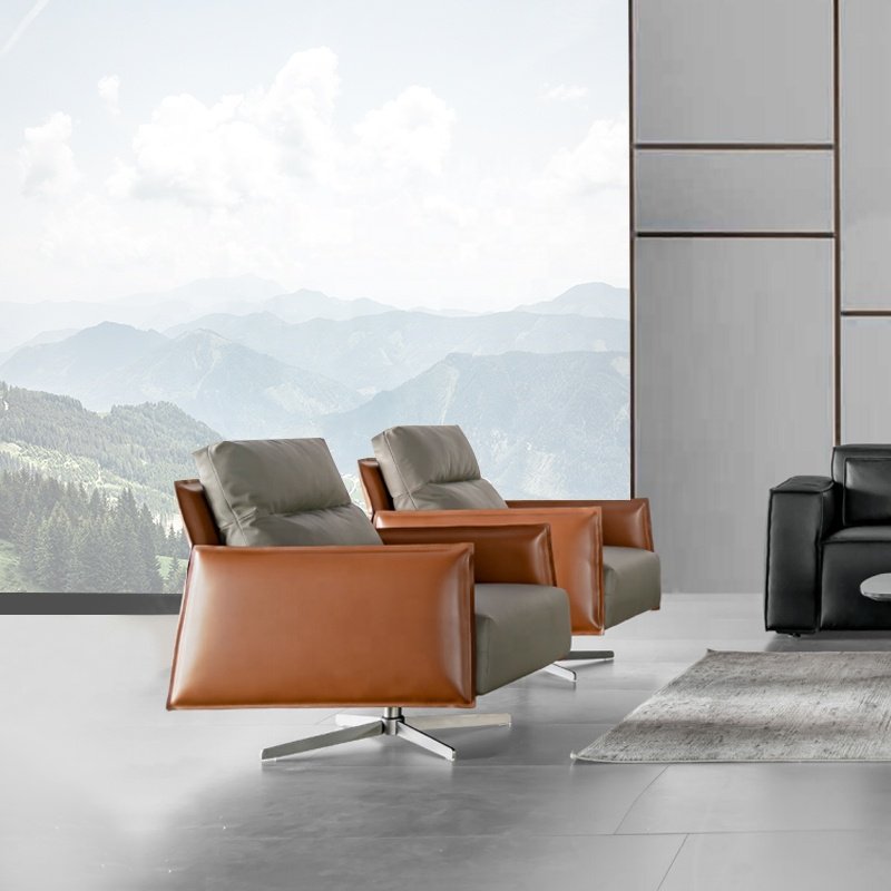 European Style Modern Modular Leather Leisure Office Sofa Furniture 3 Seater 1 Seater