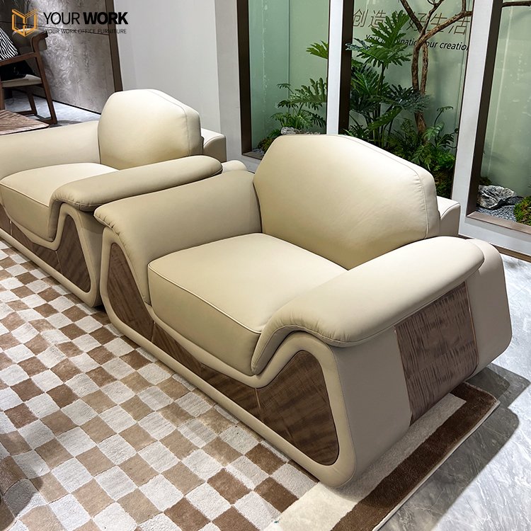 High-end Luxury office Sofa Leather sofa Set Furniture Living Room Commercial CEO office Luxury leisure area Sofa set