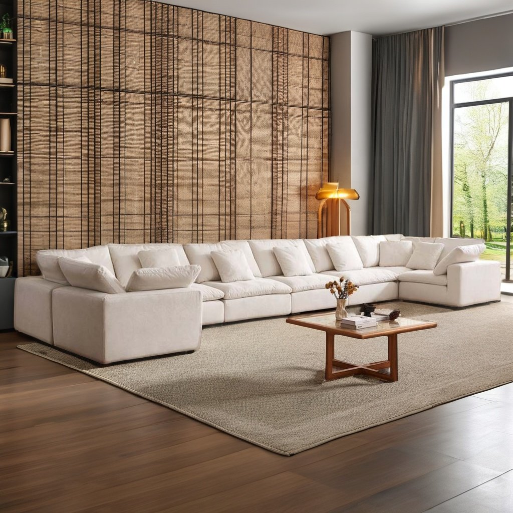 Hot Sale Japanese Style Solid Wood Frame Furniture Living Room Sofa Modular Cloud Couch Sectional Sofa