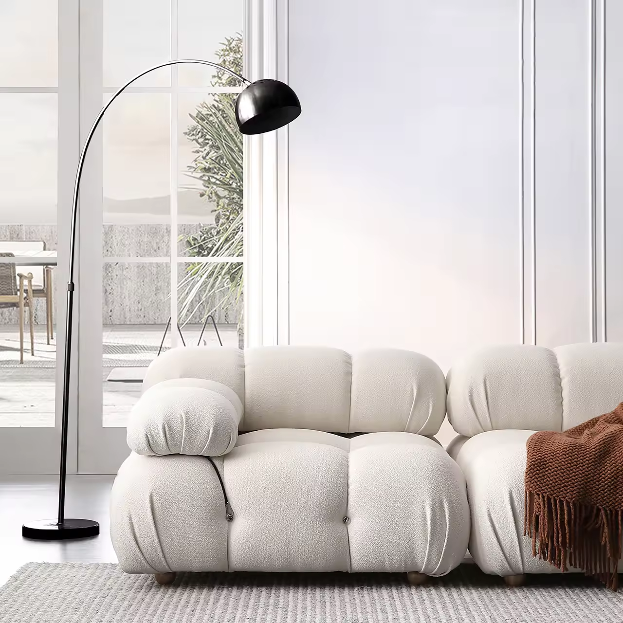 Italian Luxury Vacuum Compressed Packed Sofa Modern Tufted Sectional Floor Couch Fabric Living Room Home Modular Sofa Set