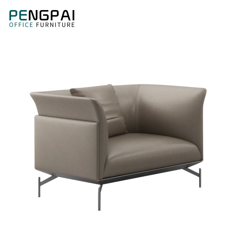 PENGPAI Elegant modern design reception sofa furniture living room luxury lounge Office sofa modern leather Office furniture