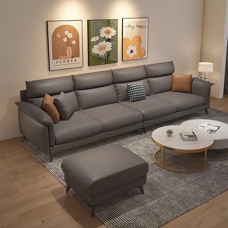 Italian Nordic Technology Cloth Three-Person Sofa Modern Simple Design for Small Apartments for Hotels Dining and Halls