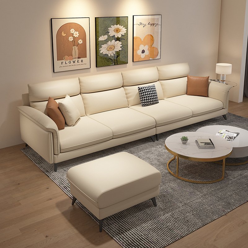 Italian Nordic Technology Cloth Three-Person Sofa Modern Simple Design for Small Apartments for Hotels Dining and Halls