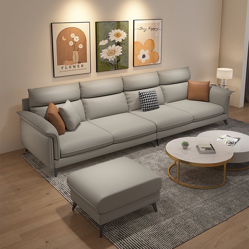 Italian Nordic Technology Cloth Three-Person Sofa Modern Simple Design for Small Apartments for Hotels Dining and Halls