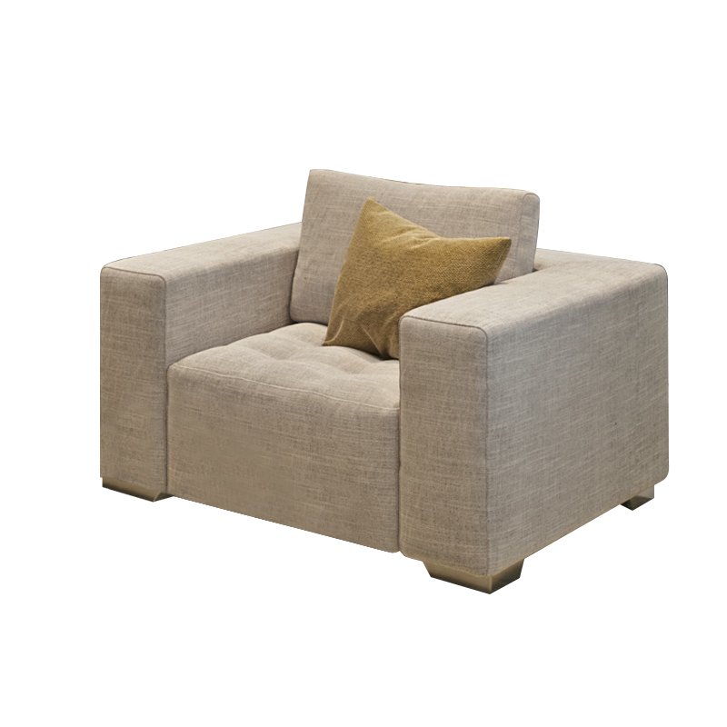 Nordic Low Back Soft Single Module Sofa Chairs One Seater Live Room Chairs Fabric Modern Wooden Sofa Set Designs Sectional Sofa