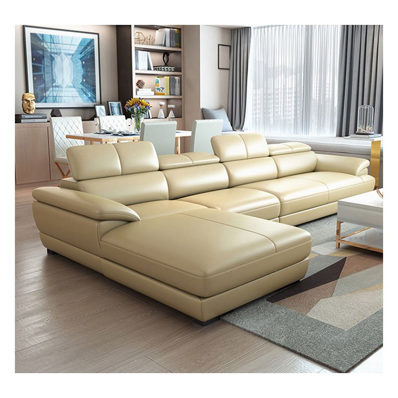 2024 new model sofa High-end Living Room Furniture artificial leather retro black 1-3 seat genuine leather sofa