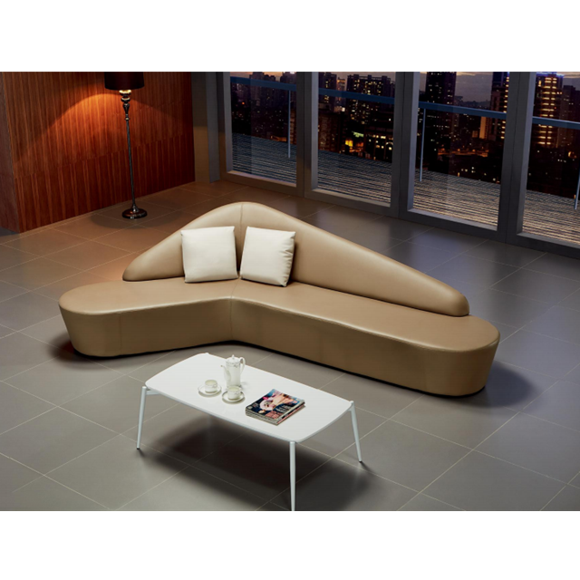 Hotel lobby Leather Sofa Home Office Reception Moon Shape Sofa