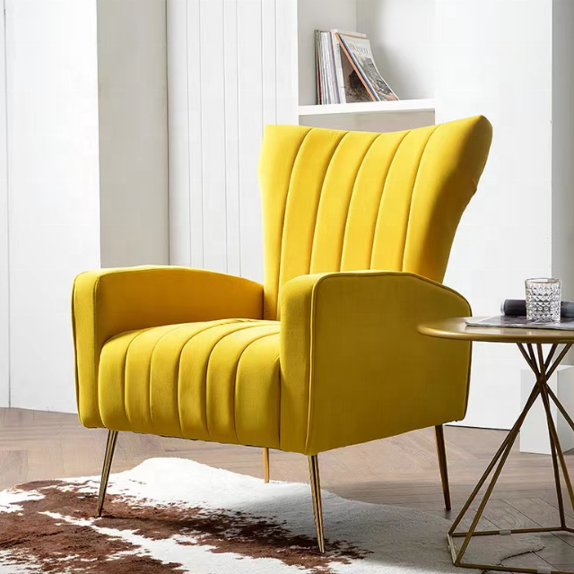 Nordic small apartment simple sofa American high back tiger chair leisure single living room bedroom sofa chair