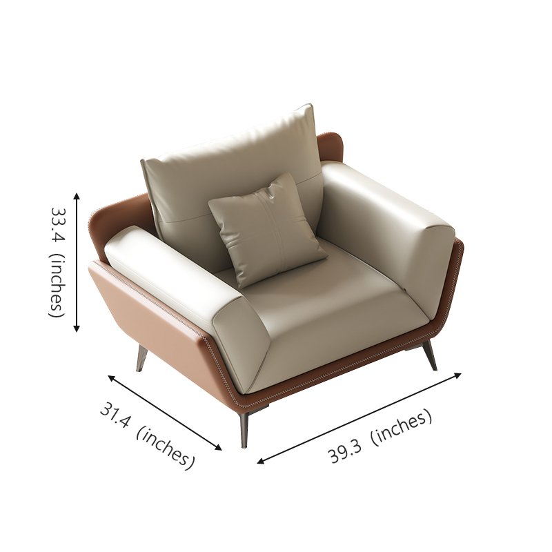 Modern Minimalist Leather Office Sofa Sleek Single-Seater for Living Room and Office Spaces