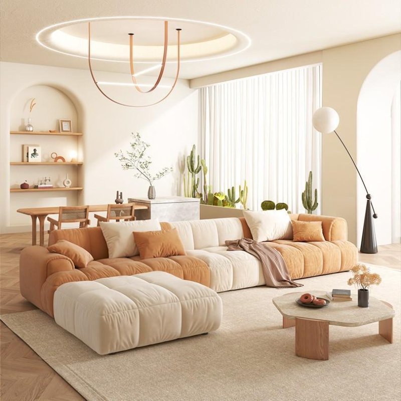 modular sofa set minimalist couches office sofas living room for modern indoor with gold l shape home feather down feather