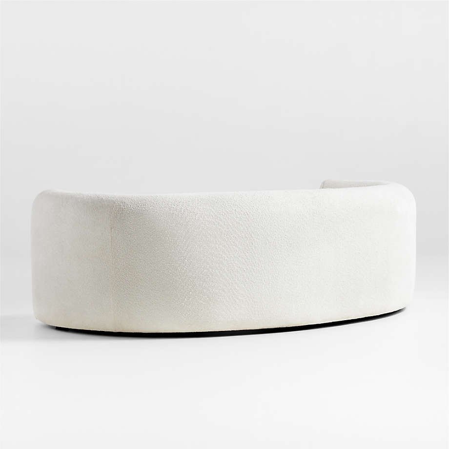 Italian Nordic Style Curved White Boucle Sofa Luxury