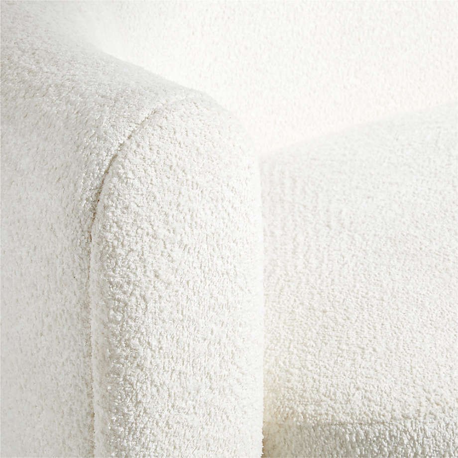 Italian Nordic Style Curved White Boucle Sofa Luxury