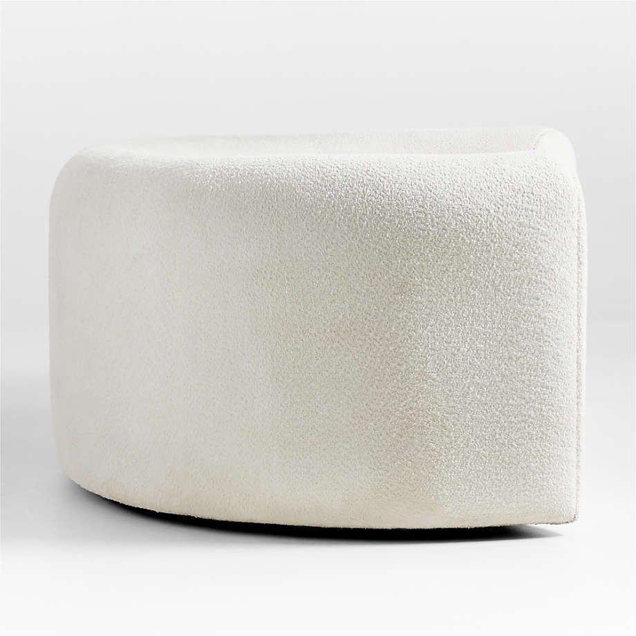 Italian Nordic Style Curved White Boucle Sofa Luxury