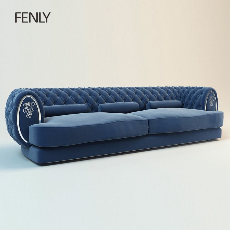 New Italian Designer Luxury Sectional Sofa Modern White Button Tufted Couch Living Room 2-Seater Set Wood Bedroom Office Use