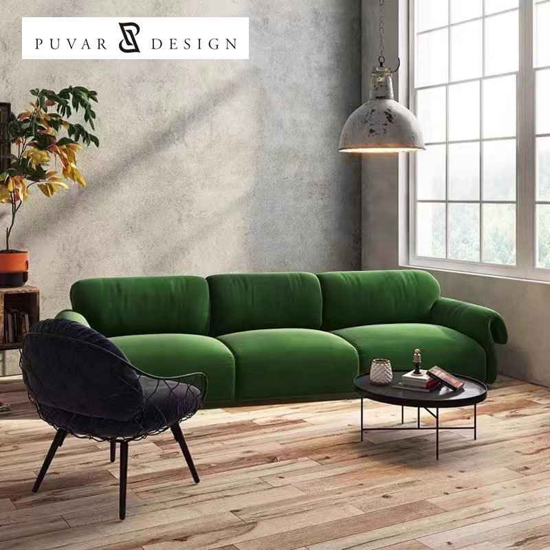 French Modern Luxury White Cashmere Fabric I-Shaped Modular Living Room Sofa for Home Villa Hotel