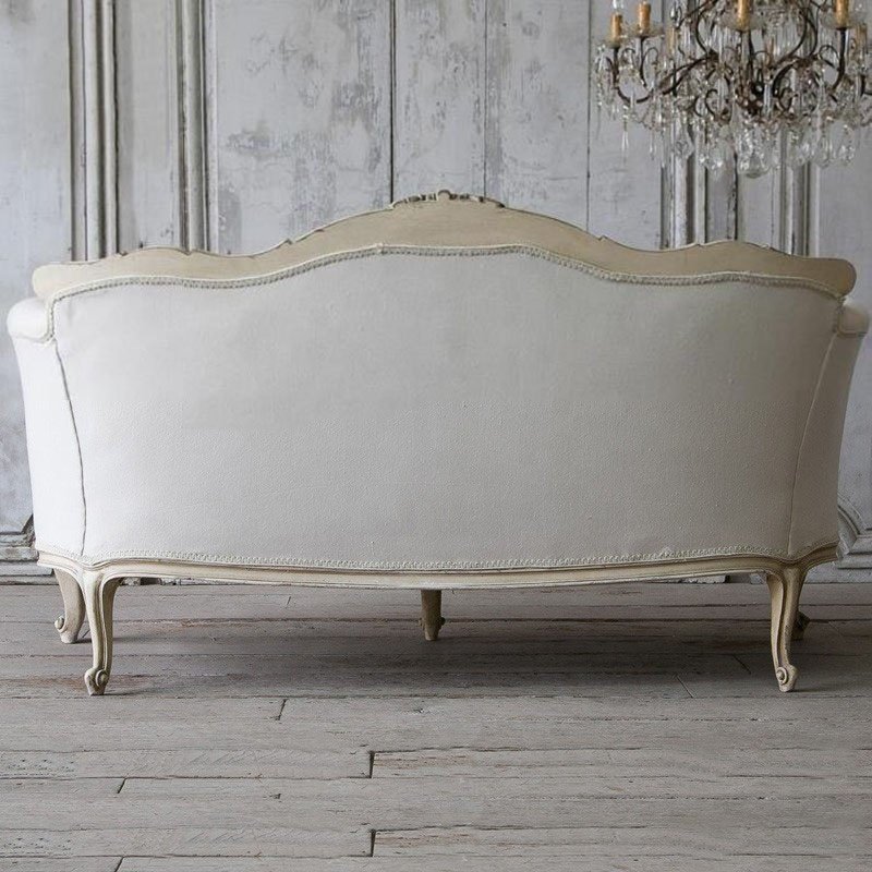 French style living room high-end fashion solid wood carved antique three-person sofa custom furniture