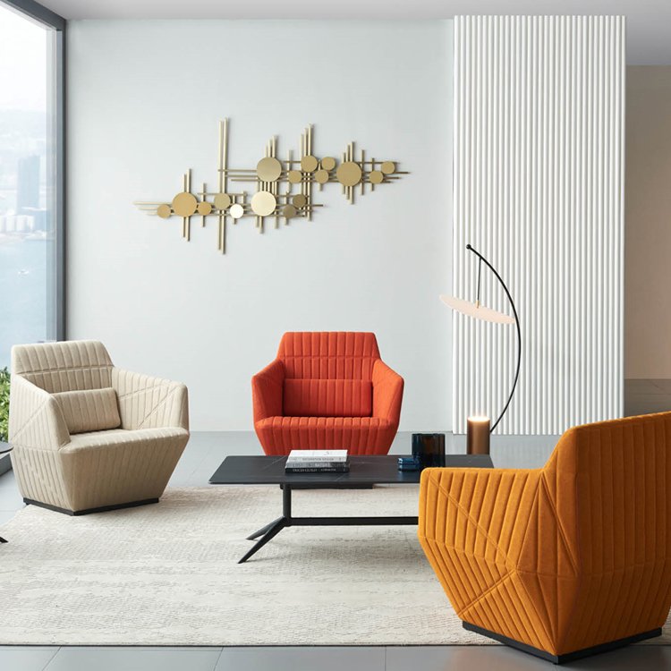 office reception modern 3 seater couch public waiting sofa with mold sponge non-deformation