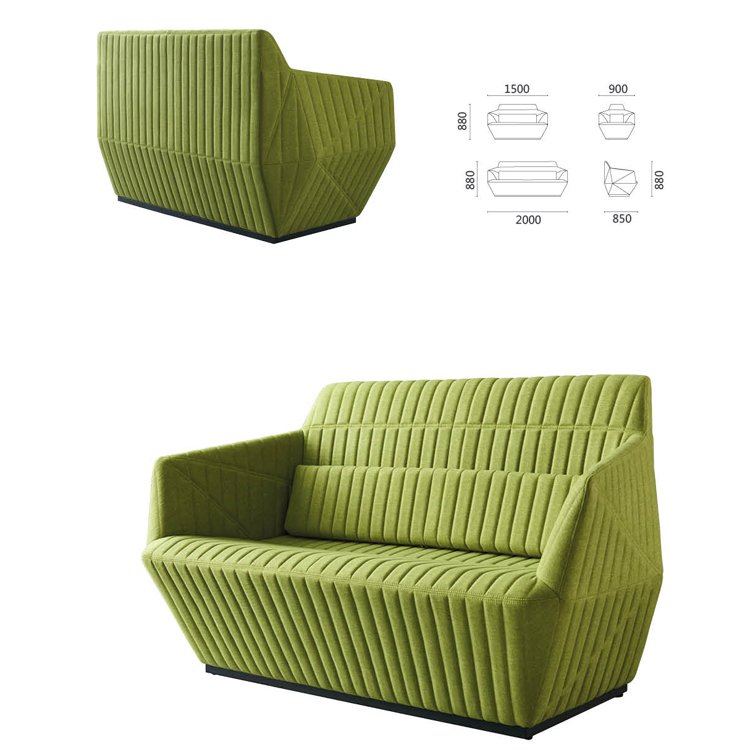 office reception modern 3 seater couch public waiting sofa with mold sponge non-deformation