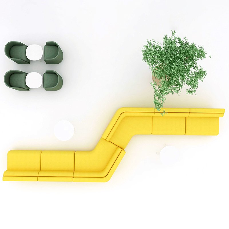 Fabric Waiting Sofa Reception Combination Office Sofa