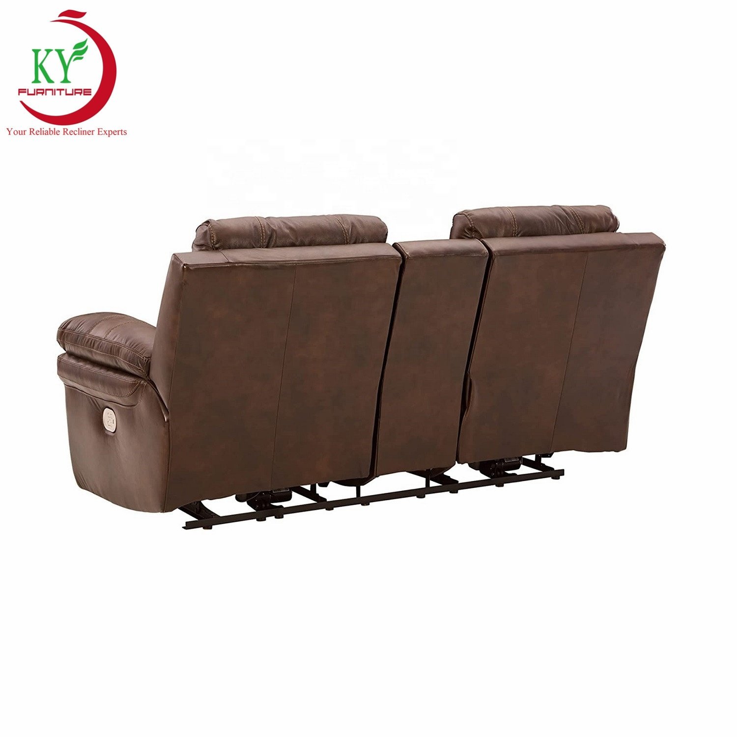 JKY Furniture Sofa Reclinable Electric Synthetic Leather ZOY Furniture For Living Room With Middle Console And Cup Holders